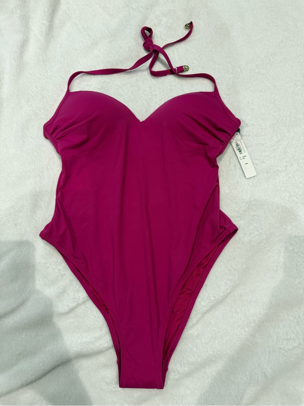 Victoria's Secret Fuchsia Halter One-Piece Swimsuit